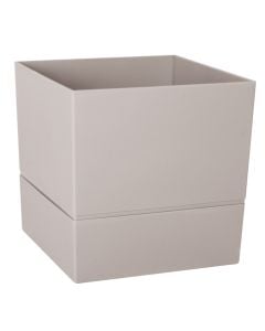 Flower pot, plastic, Greige, 19.3x19.3 cm