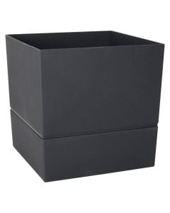 Flower pot, plastic, Anthracite grey, 24.3x24.3 cm