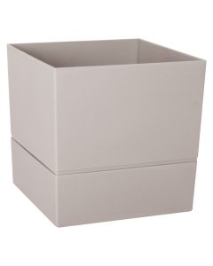 Flower pot, plastic, Greige, 24.3x24.3 cm