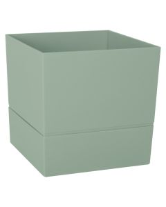 Flower pot, plastic, Almond green, 24.3x24.3 cm