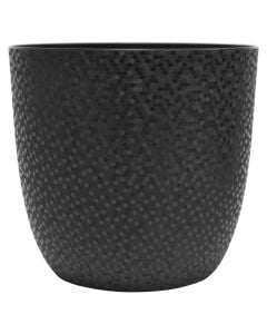 Flower pot, plastic, black, Ø13.7xH12.6 cm