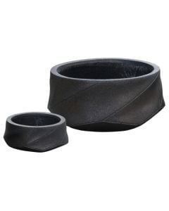 Vazo lulesh, set 2 copë, argjilë, ngjyrë bakri, (31x31xH13 cm)x(52.5x52.5xH23 cm)