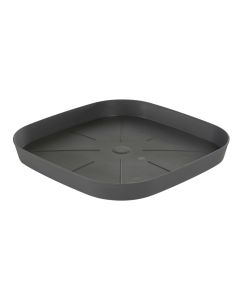 Flower pot saucer, plastic, smoke grey, 29.5x29.5xH3 cm