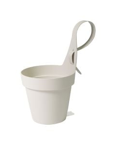 Vazo lulesh, plastike, e bardhë, Ø18.4xH16.8cm