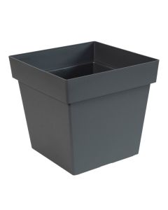 Vazo lulesh, plastike, gri, 24,4x24,4xH23 cm