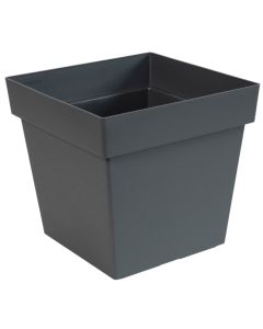 Flower pot, plastic, smoke grey, 29x29xH27 cm