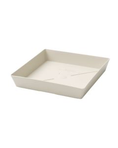 Flower pot saucer, plastic, stone white, 23,4x23,4xH3,7 cm