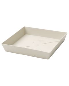 Flower pot saucer, plastic, stone white, 28x28xH4,7 cm