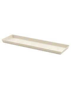 Pjatë për vazo lulesh, plastike, e bardhë, 75x28xH4,8 cm