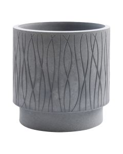 Vazo lulesh, plastike, gri, Ø29xH28 cm
