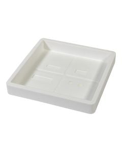 Flower pot saucer, plastic, optical white, 34x34xH5,6 cm