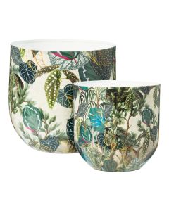 Decorative vase, "Jungle", metal, colorful, 23x21cm; 26x25 cm