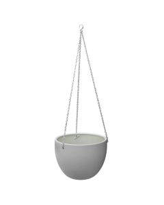 Hanging flower pot, ceramic, light grey, H18 cm
