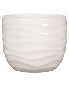 Flower pot, ceramic, bone white, Dia.14.8xH12.7 cm