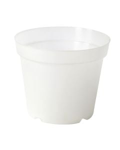 Flower vase, plastic, white, Dia.13xH10 cm