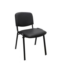 Office chair static, metallic structure, PP fabric, black, 54x58xH81 cm