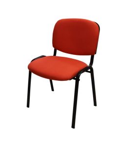 Office chair static, metallic structure, textile fabric, red, 54x58xH81 cm