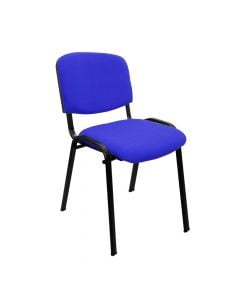Office chair static, metallic structure, textile fabric, blue, 54x58xH81 cm