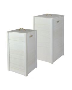 Kuti magazinimi set 2 copë, druri, e bardhë, 36x35xH63 cm; 31x30xH59 cm