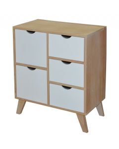 Multifunctional shelf, melamine, oak/white, 53x30xH61 cm