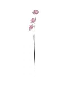 Lule dekorative kristali, metal dhe akrilik, rozë, H70-90 cm