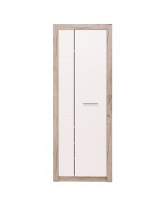 Hall unit, ASTOR, melamine, oak/white, 73x35xH194.5 cm