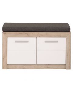 Cabinet, ASTOR, melamine, oak/white, 93x35xH52.5 cm