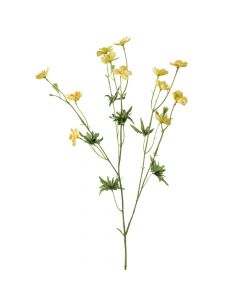 Artificial flower, BUTTERCUP, plastic, yellow, H70 cm