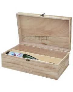 Wine bottle holder box, Wooden, Natural, 36x19.5xH10 cm