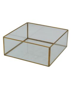 Vazo dekorative, qelq, transparente, 21x21xH8.5 cm
