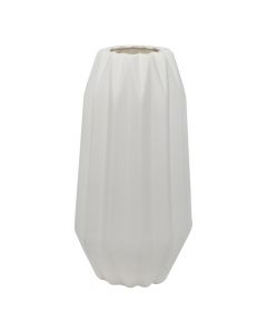 Decorative vase, ceramic, white, 15x30 cm