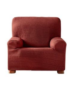 1-seat sofa cover, AQUILES, 50% polyester; 45% cotton; 5% elastomer, cherry, 80-110 cm