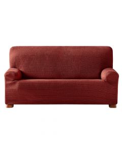 2-seat sofa cover, AQUILES, 50% polyester; 45% cotton; 5% elastomer, cherry, 140-170 cm