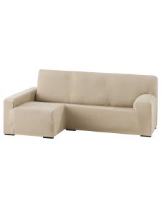 Chaise longue cover, left, 50% polyester; 45% cotton; 5% elastomer, beige, 250-310x70-110xH80x110 cm