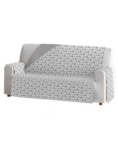 3-seat sofa cover, NORDIC, 100% polyester, blue/grey, 150x100x220 cm