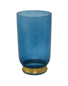 Decorative vase, glass, blue, Ø14 xH24.5 cm