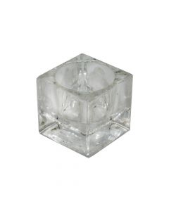 Candle holder, glass, clear, 5x5xH5 cm