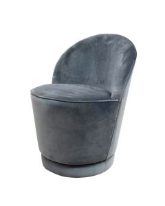 Chair, wooden structure, velvet textile upholstery, grey, 57x54xH75.5 cm