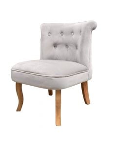 Chair, wooden structure, velvet textile upholstery, beige, 56x63xH73 cm