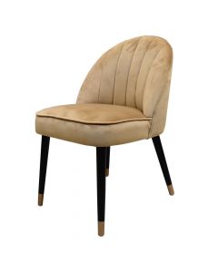 Chair, wooden structure, textile upholstery, beige, 52.5x61.5xH85 cm