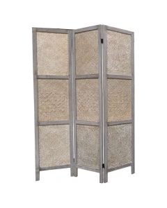 Room screen divider, paulownia wood, grey, 120x6xH170 cm