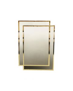 Mirror, stainless steel structure (golden), glass, 110x80 cm
