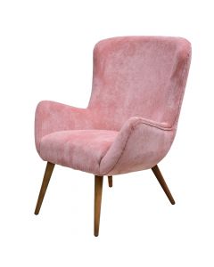 Armchair, wooden structure, upholstery fabric, pink, 69.5x83xH97 cm