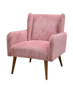 Armchair, wooden structure, upholstery fabric, pink, 70x77xH85 cm