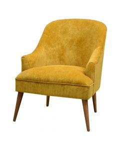 Armchair, wooden structure, upholstery fabric, yellow, 67x76.5xH87 cm