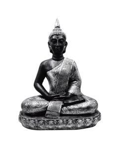 Statujë dekorative, BUDDHA, rezinë, gri, 54x32xH71 cm