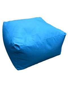 Pouffe, polyester, waterproof, polystyrene foam, turquoise, 50 x 50 x H 30 cm