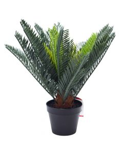 Artificial flower, in pot, Cycad, plastic, green, 39 cm
