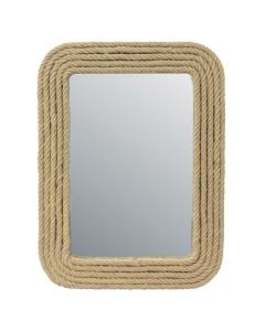 Pasqyrë, kornizë druri dhe litar, kafe, 61x79 cm (pasqyra: 43x61 cm)