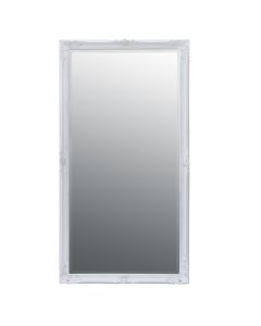 Mirror, wooden frame, white, 68x128 cm (mirror: 60x120 cm)